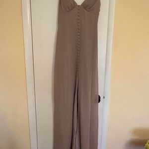 Azazie Strapless Taupe Dress